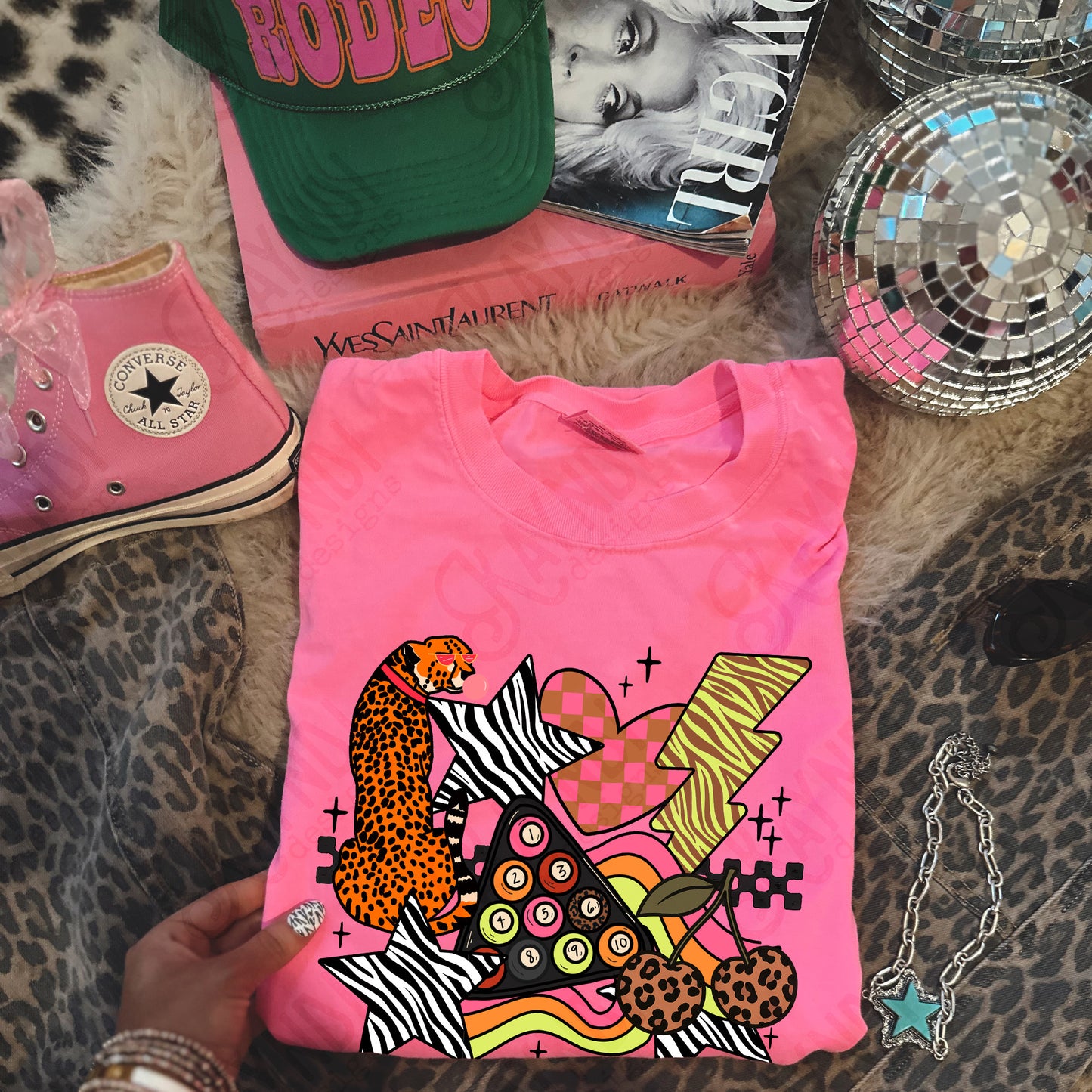 Wild Sticker Pink Sublimation Design PNG Digital Download Heart Lightning Zebra Cheetah Leopard Billiards Checker