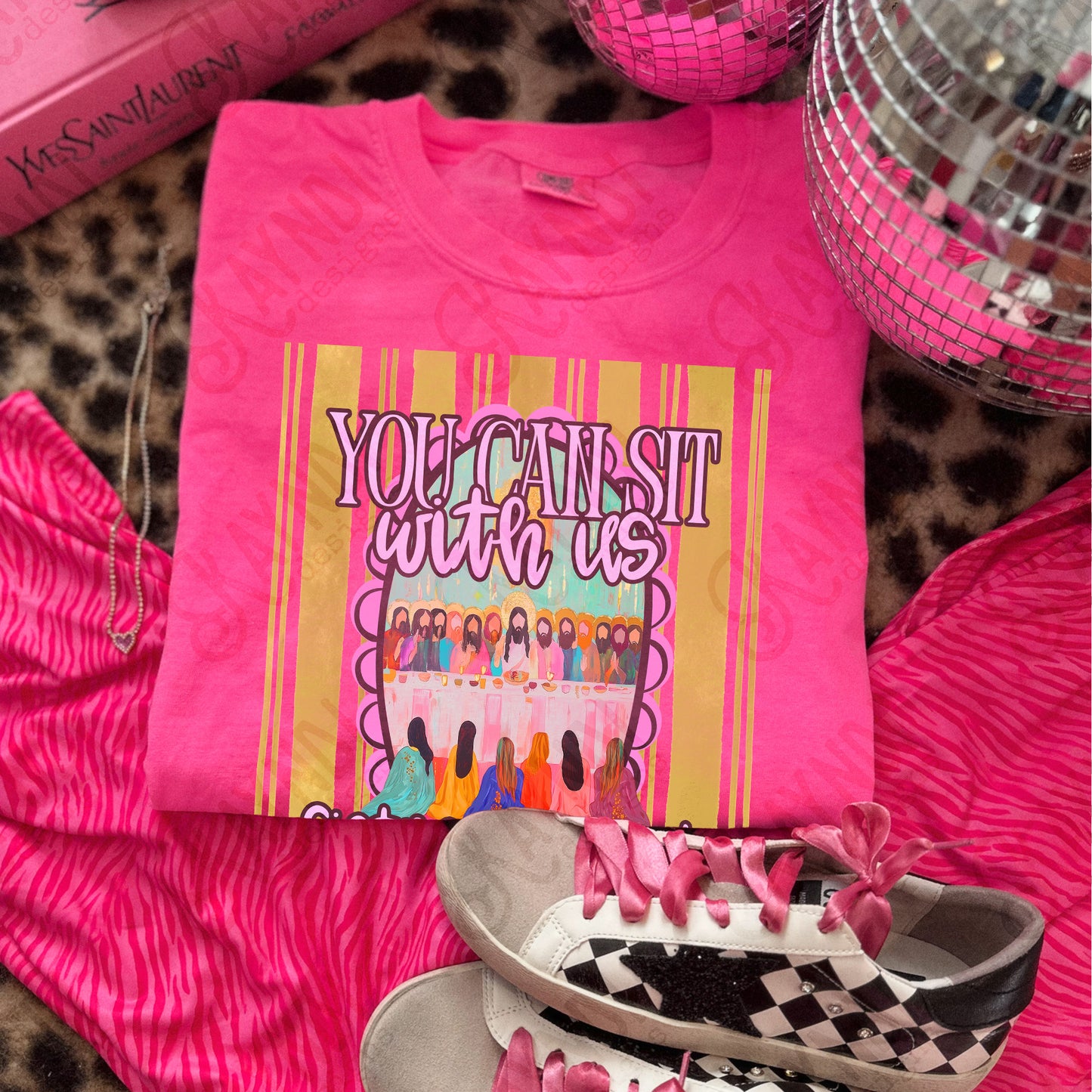 You Can Sit with Us Sublimation Design PNG Digital Download Sisters in Christ Faith Preppy