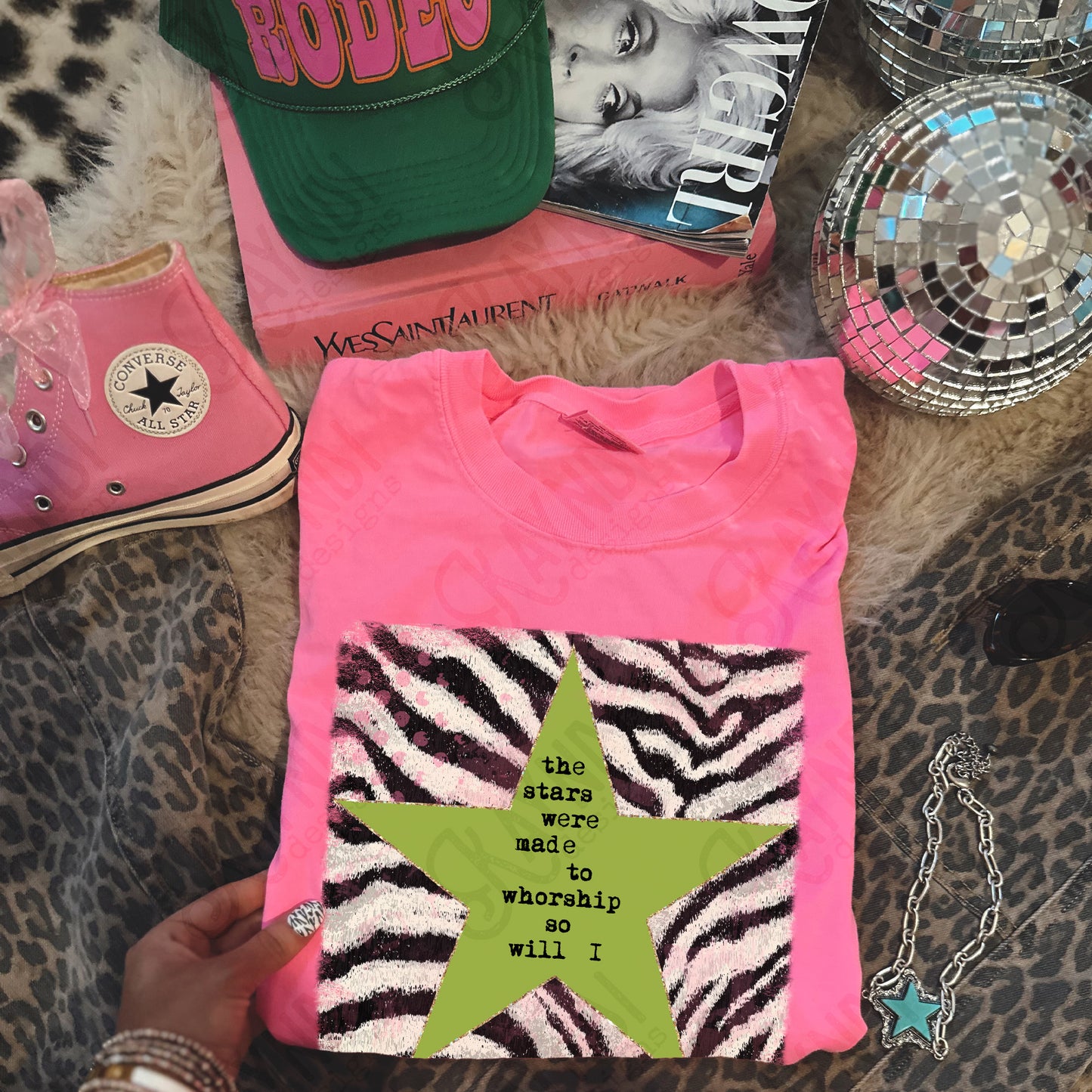 Zebra Green Sublimation Design PNG Digital Download Stars Worship