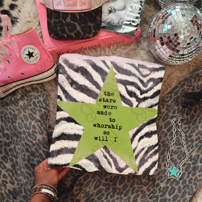 Zebra Green Sublimation Design PNG Digital Download Stars Worship