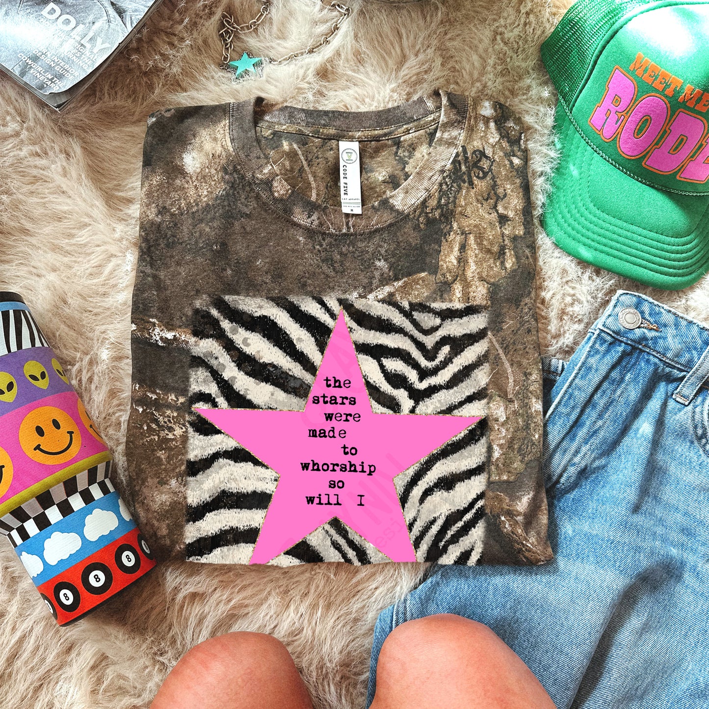 Zebra Pink Sublimation Design PNG Digital Download Stars Worship