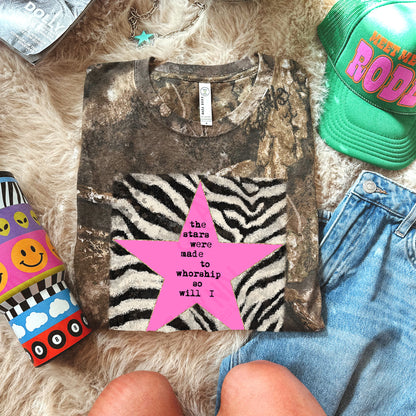 Zebra Pink Sublimation Design PNG Digital Download Stars Worship