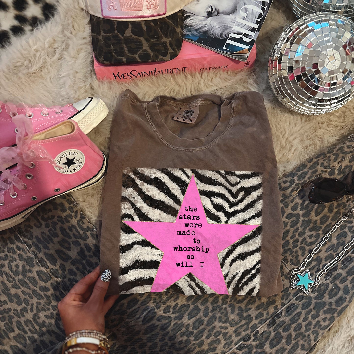 Zebra Pink Sublimation Design PNG Digital Download Stars Worship