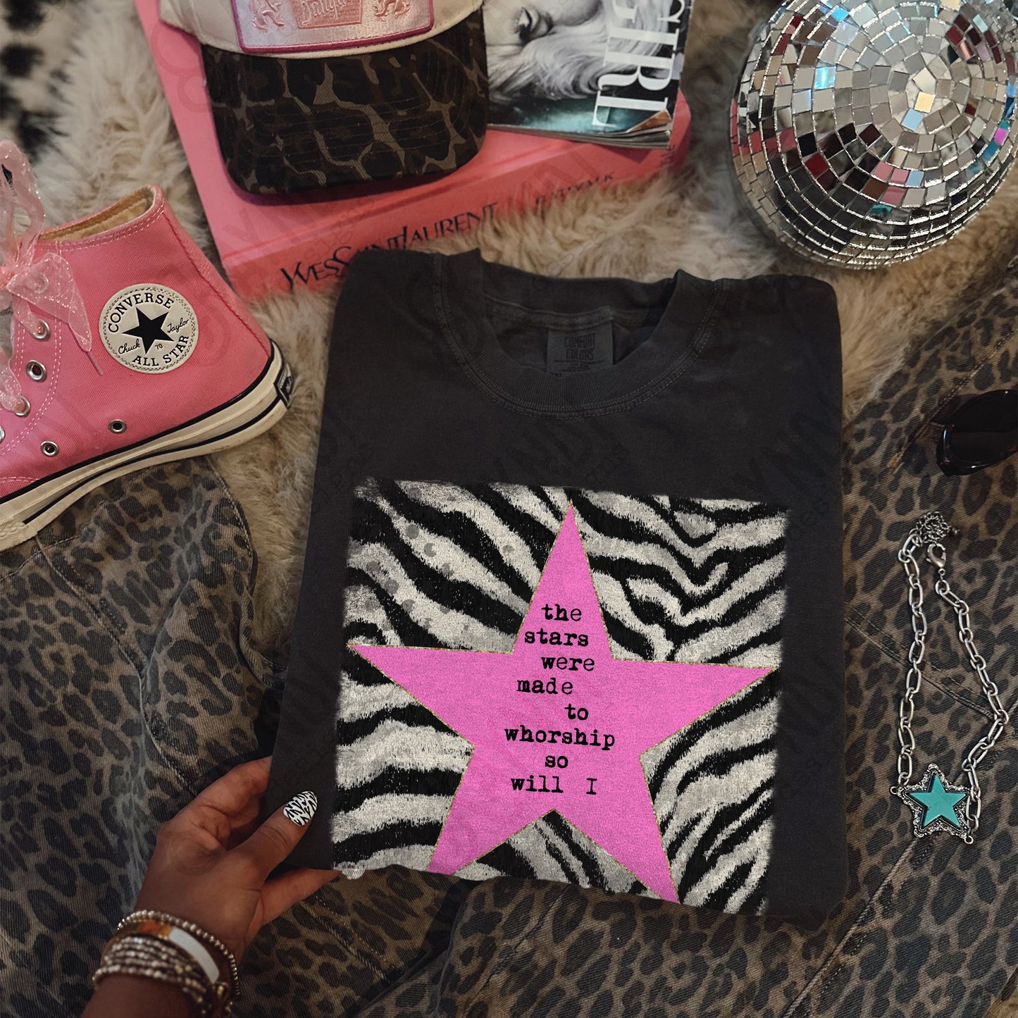 Zebra Pink Sublimation Design PNG Digital Download Stars Worship