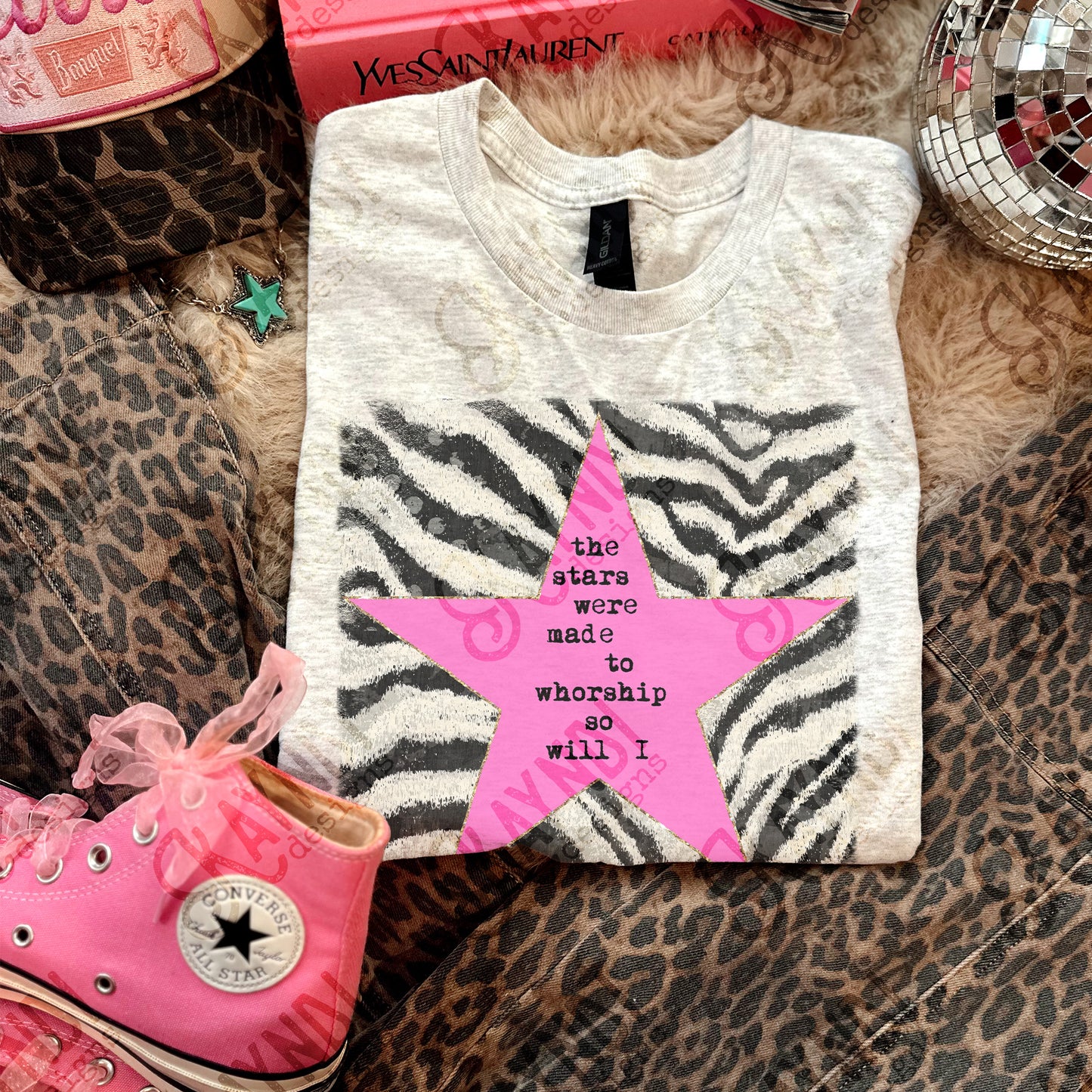 Zebra Pink Sublimation Design PNG Digital Download Stars Worship