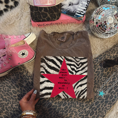 Zebra Red Sublimation Design PNG Digital Download Stars Worship