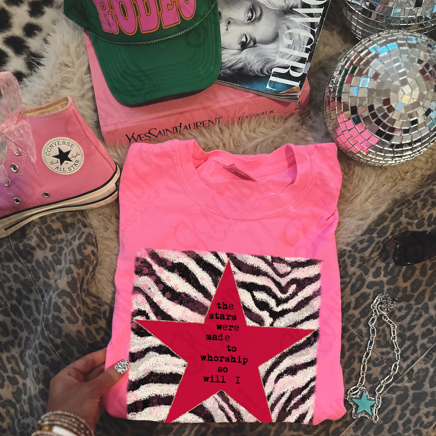 Zebra Red Sublimation Design PNG Digital Download Stars Worship