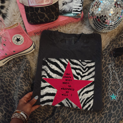 Zebra Red Sublimation Design PNG Digital Download Stars Worship