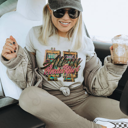 All In Kinda Girl Sublimation Design PNG Digital Download Printable Vegas Vintage Cheetah