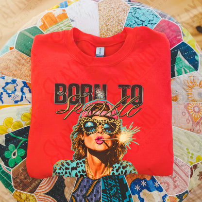 Born to Sparkle Sublimation Design PNG Digital Download Printable Vintage 4th of July Fireworks