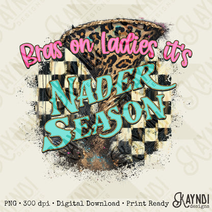 Bras on Ladies its Nader Pink Season Sublimation Design PNG Digital Download Printable Vintage Storm Tornado Checkered