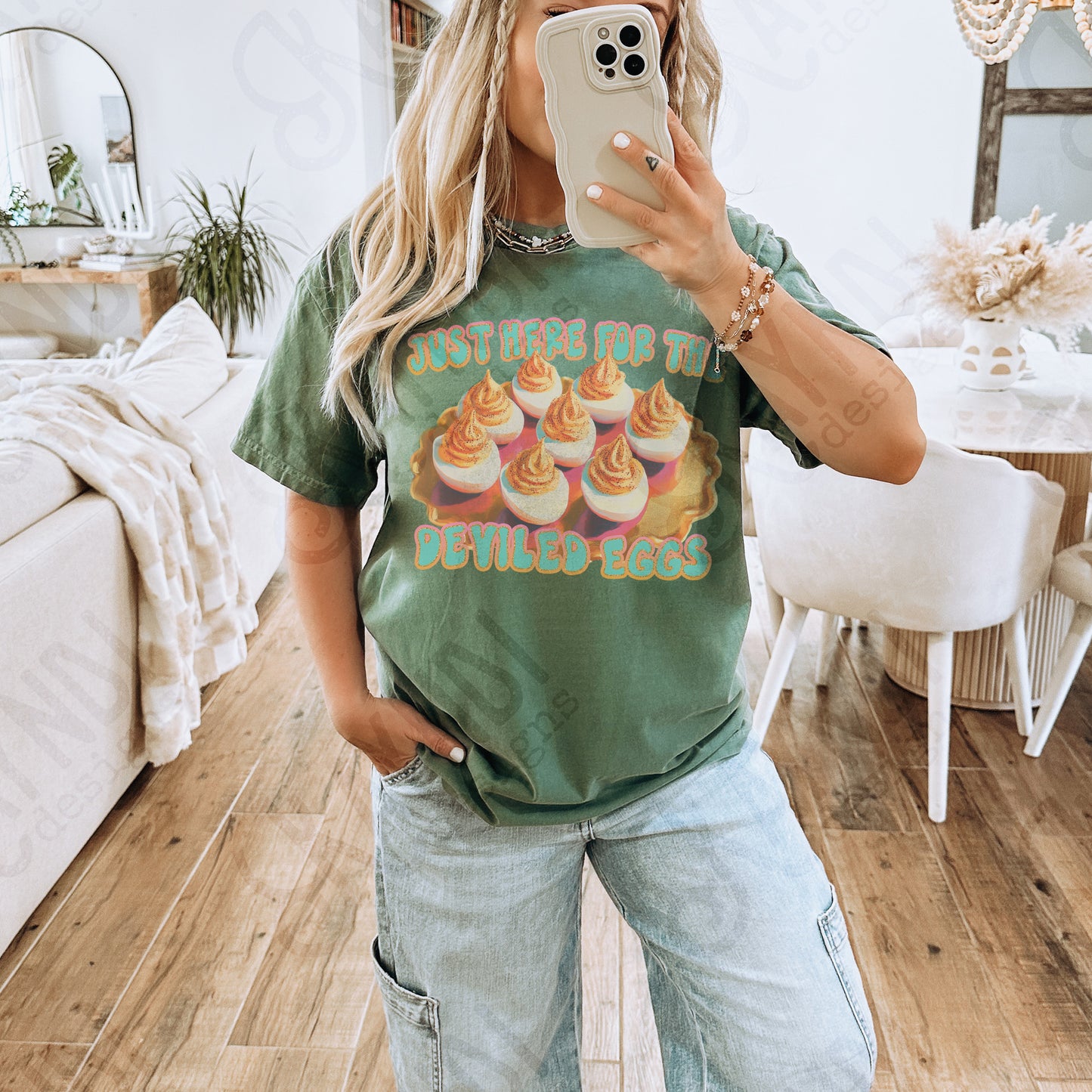 I'm Just Here for the Deviled Eggs Sublimation Design PNG Digital Download Printable Funny Chicken