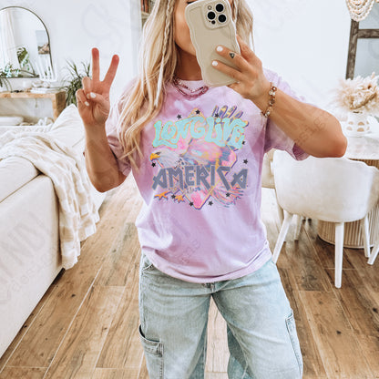 Long Live America Pink Sublimation Design PNG Digital Download Printable Eagle Stars