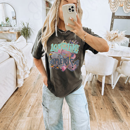 Long Live America Pink Sublimation Design PNG Digital Download Printable Eagle Stars