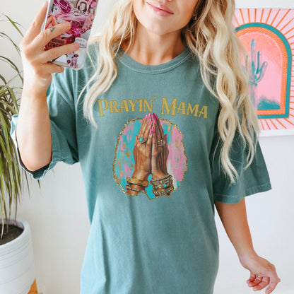 Prayin' Mama Sublimation Design PNG Digital Download Printable Faith Christian Mama