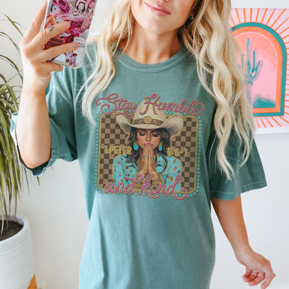 Stay Humble and Kind Sublimation Design PNG Digital Download Printable Faith Western Cowgirl