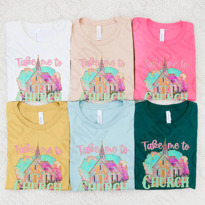 Take Me to Church 2 Sublimation Design PNG Digital Download Printable Faith Christian Watercolor