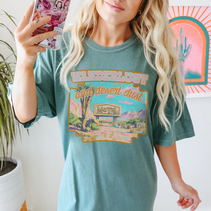 Wanderlust and Desert Dust Sublimation Design PNG Digital Download Printable Western Motel