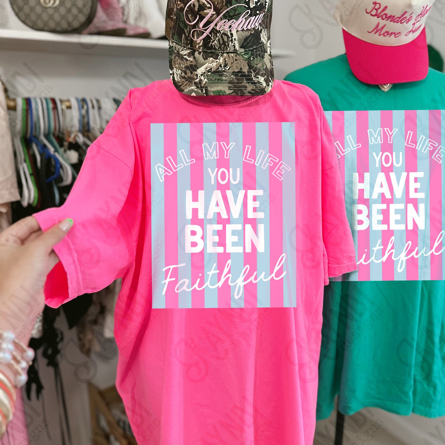 All My Life You Have Been Faithful Blue Pink Design PNG Digital Download Sublimation DTF Print Ready