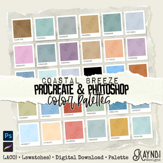 Coastal Breeze Swatches iPad Design Procreate & Photoshop Color Palette