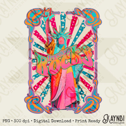 Freedom Rocks Design PNG Digital Download Sublimation DTF Print Ready