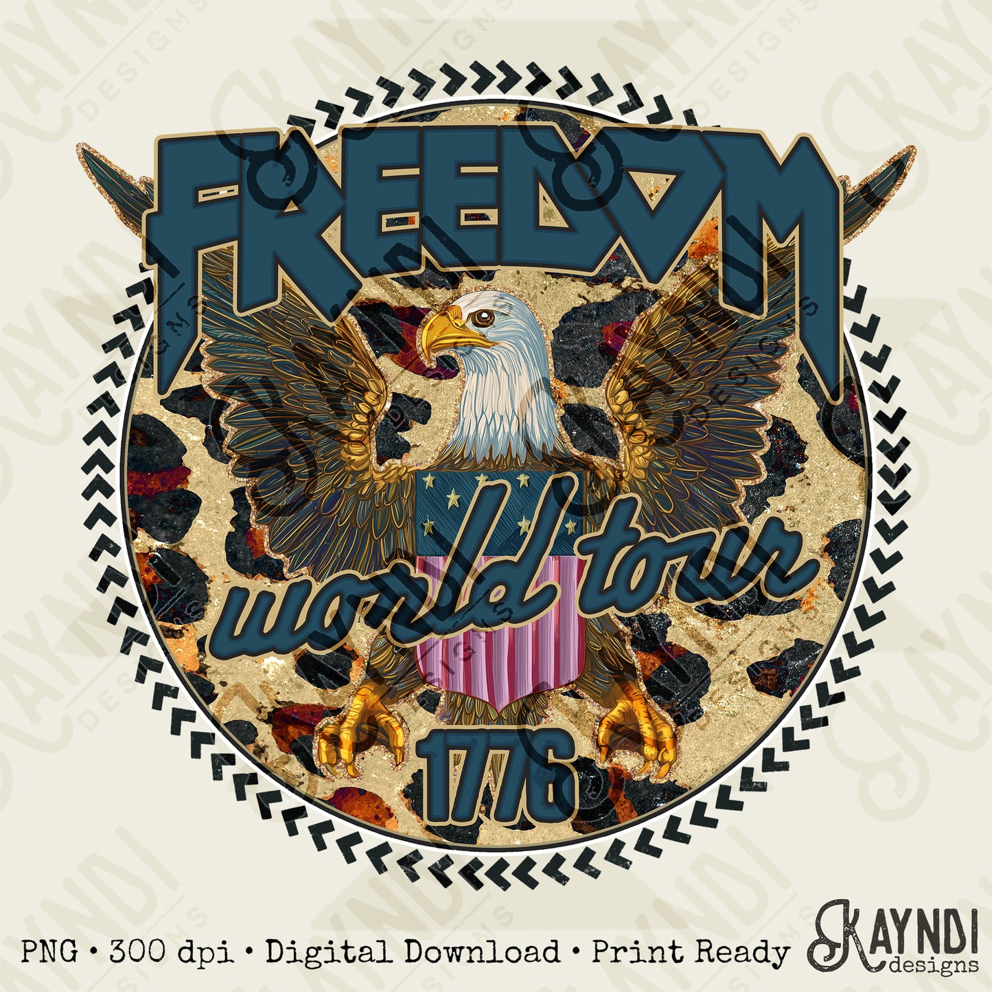 Freedom World Tour 1776 Design PNG Digital Download Sublimation DTF Print Ready
