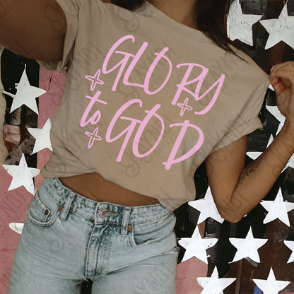 GLORY to GOD Single Color Sublimation Design PNG Digital Download Faith Church