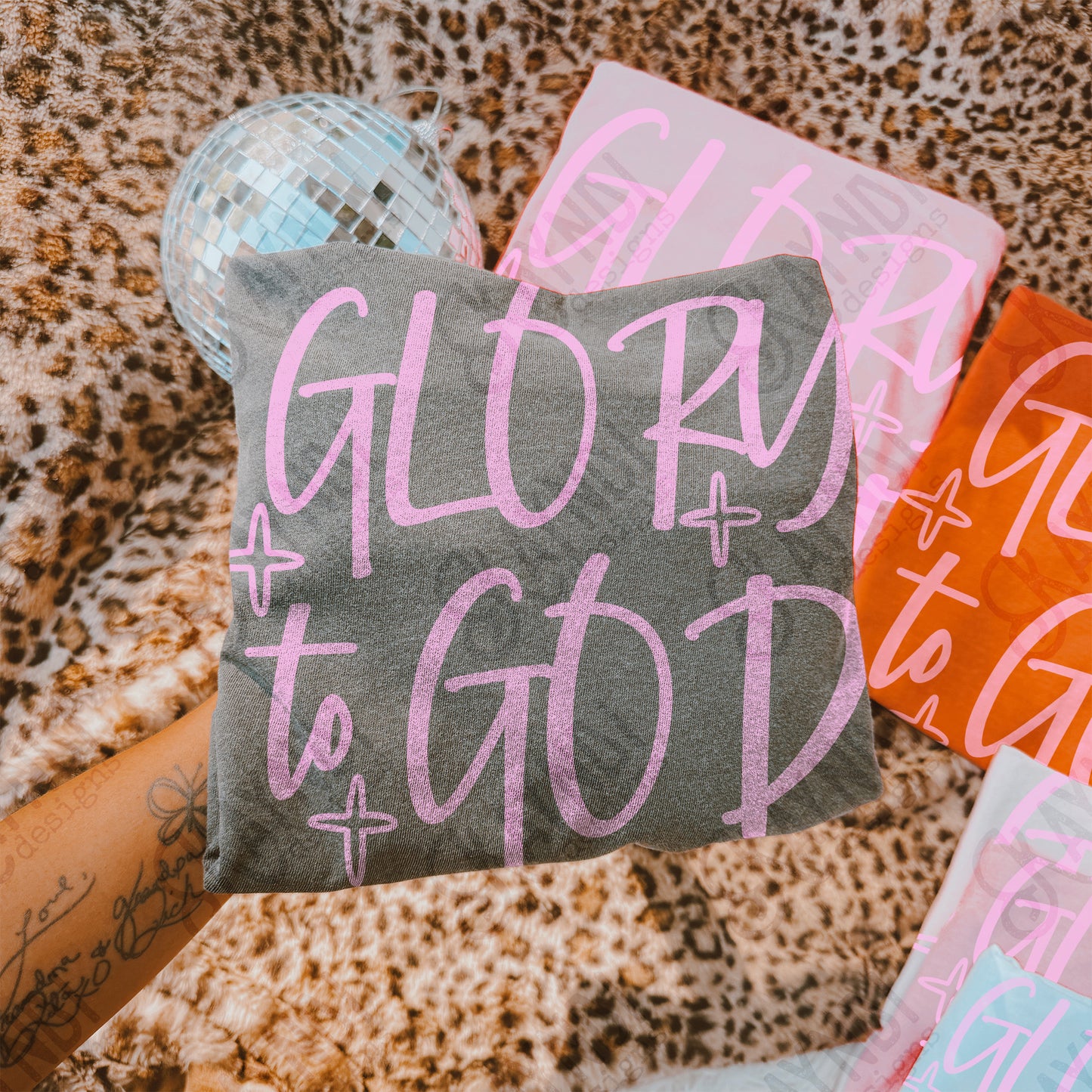 GLORY to GOD Single Color Sublimation Design PNG Digital Download Faith Church