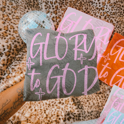 GLORY to GOD Single Color Sublimation Design PNG Digital Download Faith Church