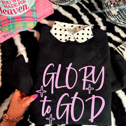 GLORY to GOD Single Color Sublimation Design PNG Digital Download Faith Church