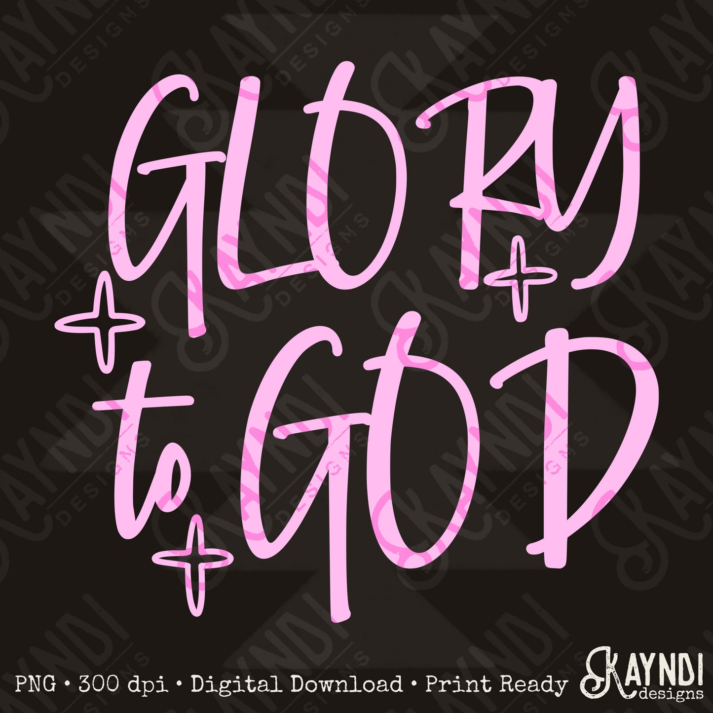 GLORY to GOD Single Color Sublimation Design PNG Digital Download Faith Church