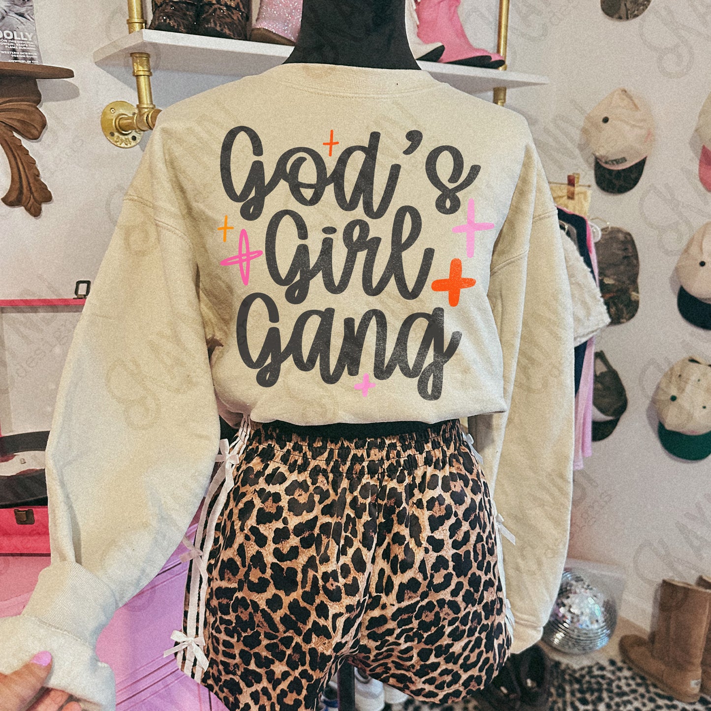 God's Girl Gang Sublimation Design PNG Digital Download Faith Church Sparkle