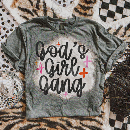 God's Girl Gang Sublimation Design PNG Digital Download Faith Church Sparkle