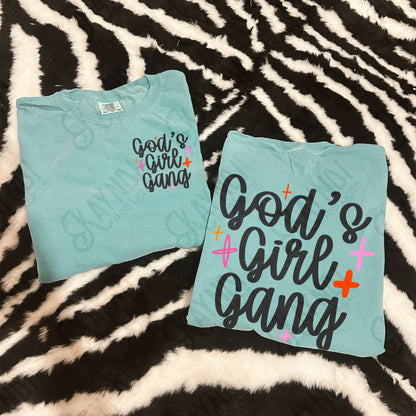 God's Girl Gang Sublimation Design PNG Digital Download Faith Church Sparkle