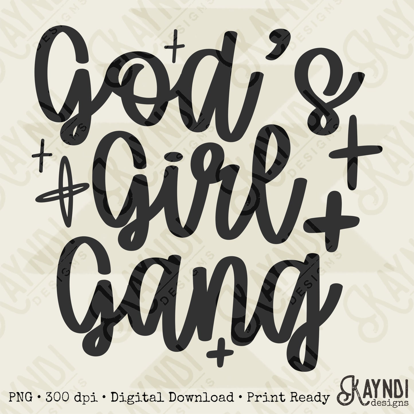 God's Girl Gang Single Color Sublimation Design PNG Digital Download Faith Church Sparkle (Copy)
