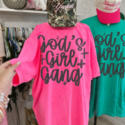 God's Girl Gang Single Color Sublimation Design PNG Digital Download Faith Church Sparkle (Copy)