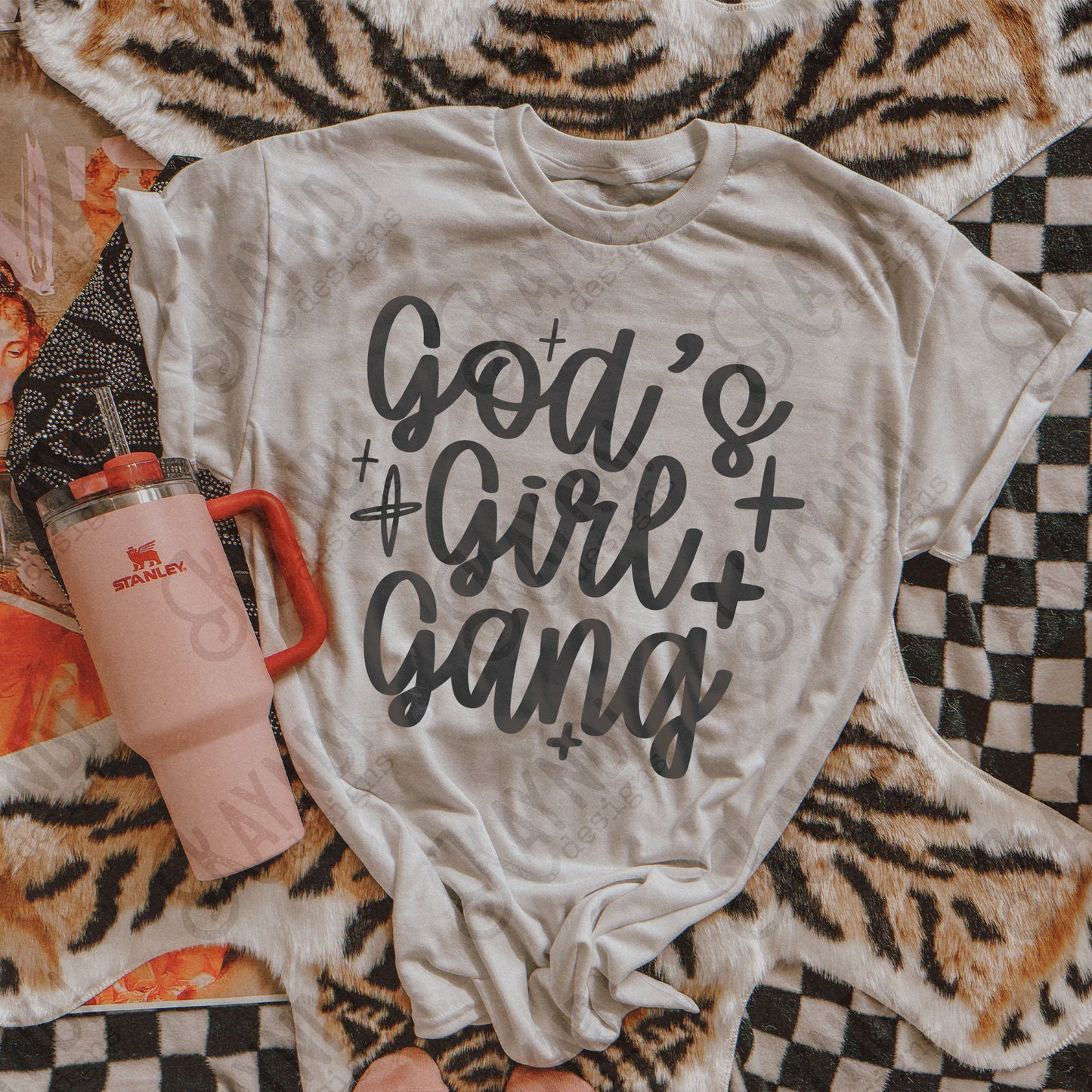 God's Girl Gang Single Color Sublimation Design PNG Digital Download Faith Church Sparkle (Copy)