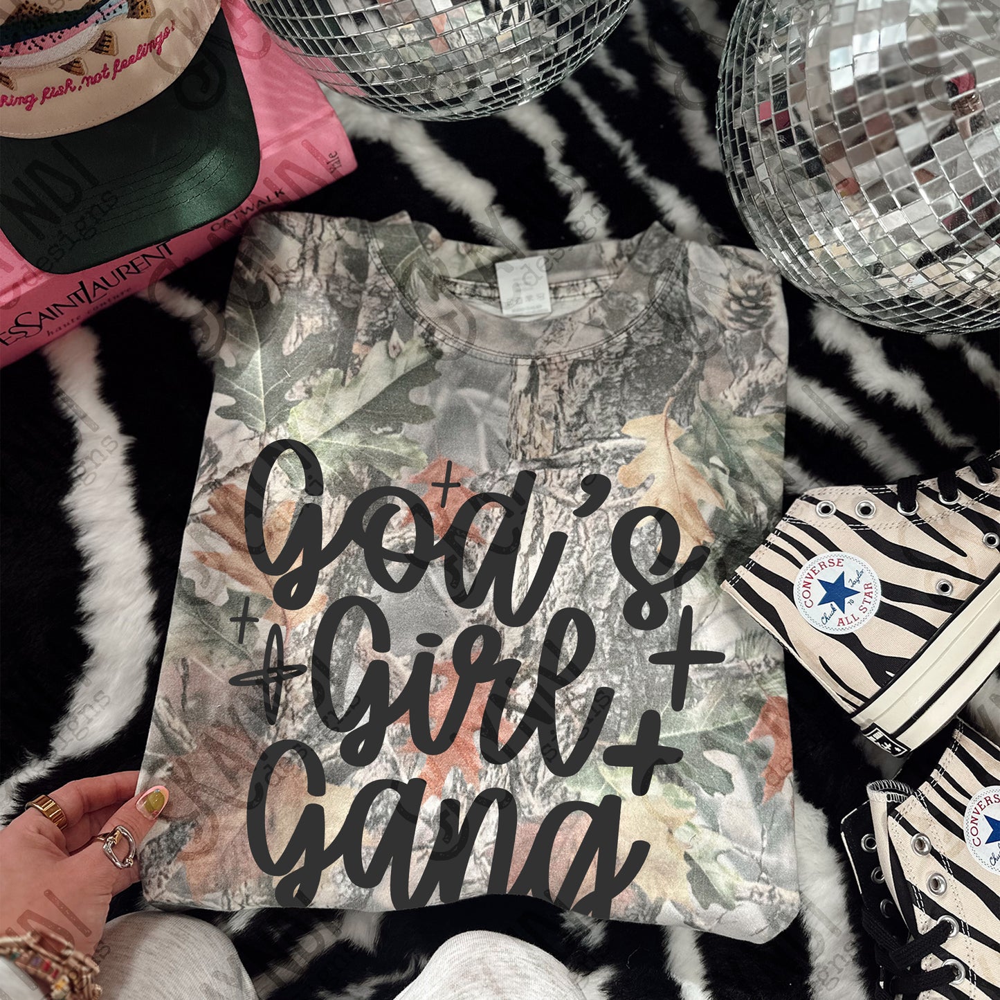 God's Girl Gang Single Color Sublimation Design PNG Digital Download Faith Church Sparkle (Copy)