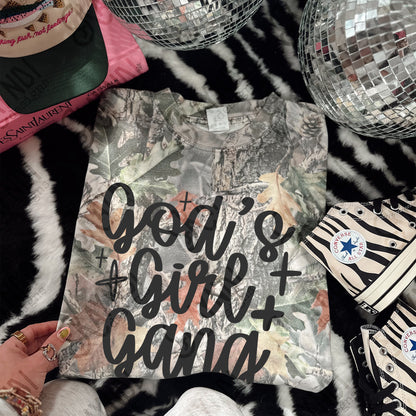 God's Girl Gang Single Color Sublimation Design PNG Digital Download Faith Church Sparkle (Copy)