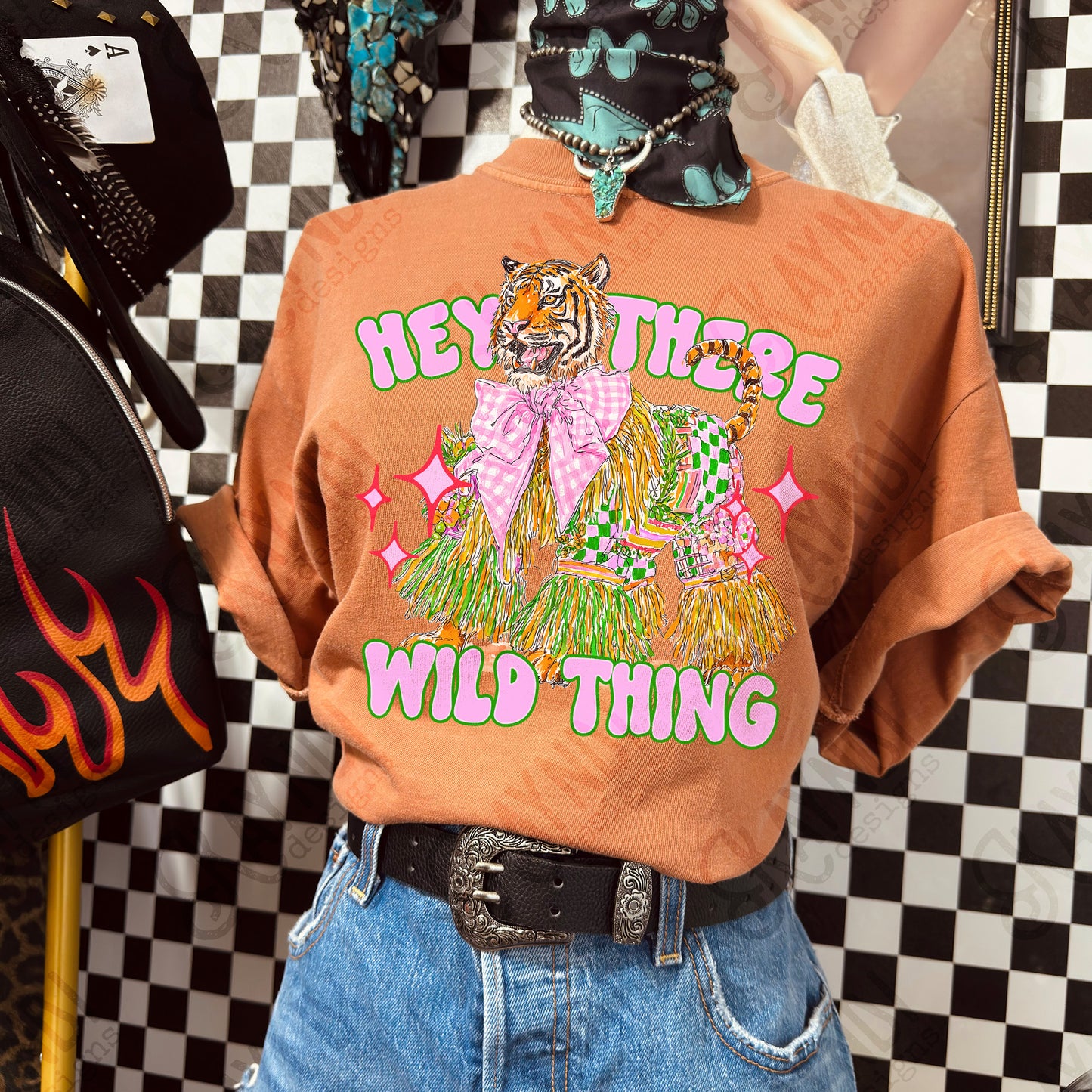 Hey There Wild Thing Tiger Design PNG Digital Download Sublimation DTF Print Ready