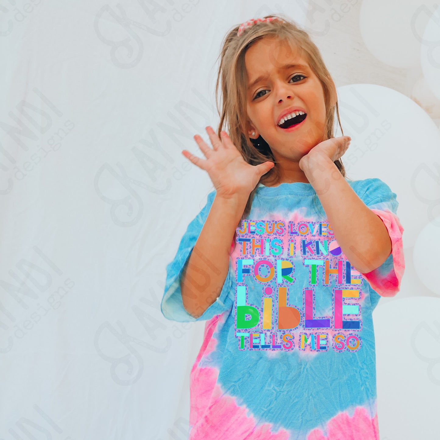 Jesus Loves Me Sublimation Design PNG Digital Download Faith Church Colorful Bible