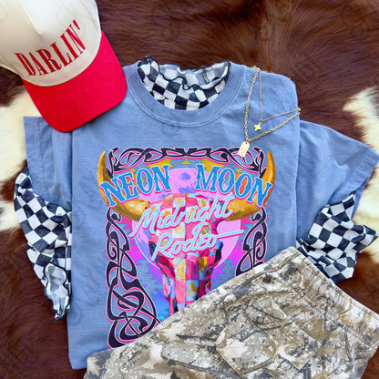Neon Moon Midnight Rodeo Design PNG Digital Download Sublimation DTF Print Ready