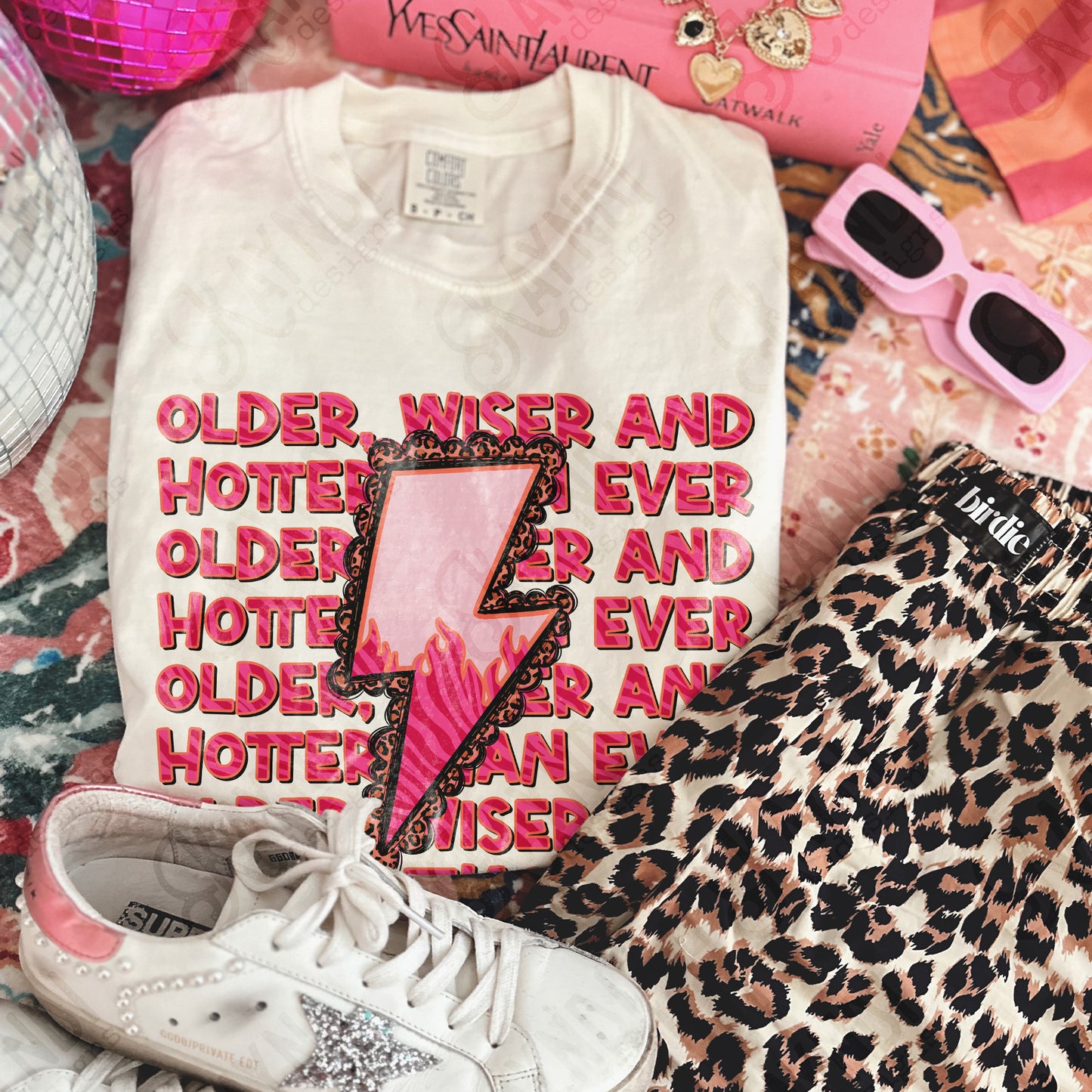 Older Wiser and Hotter Than Ever Design PNG Digital Download Sublimation DTF Print Ready