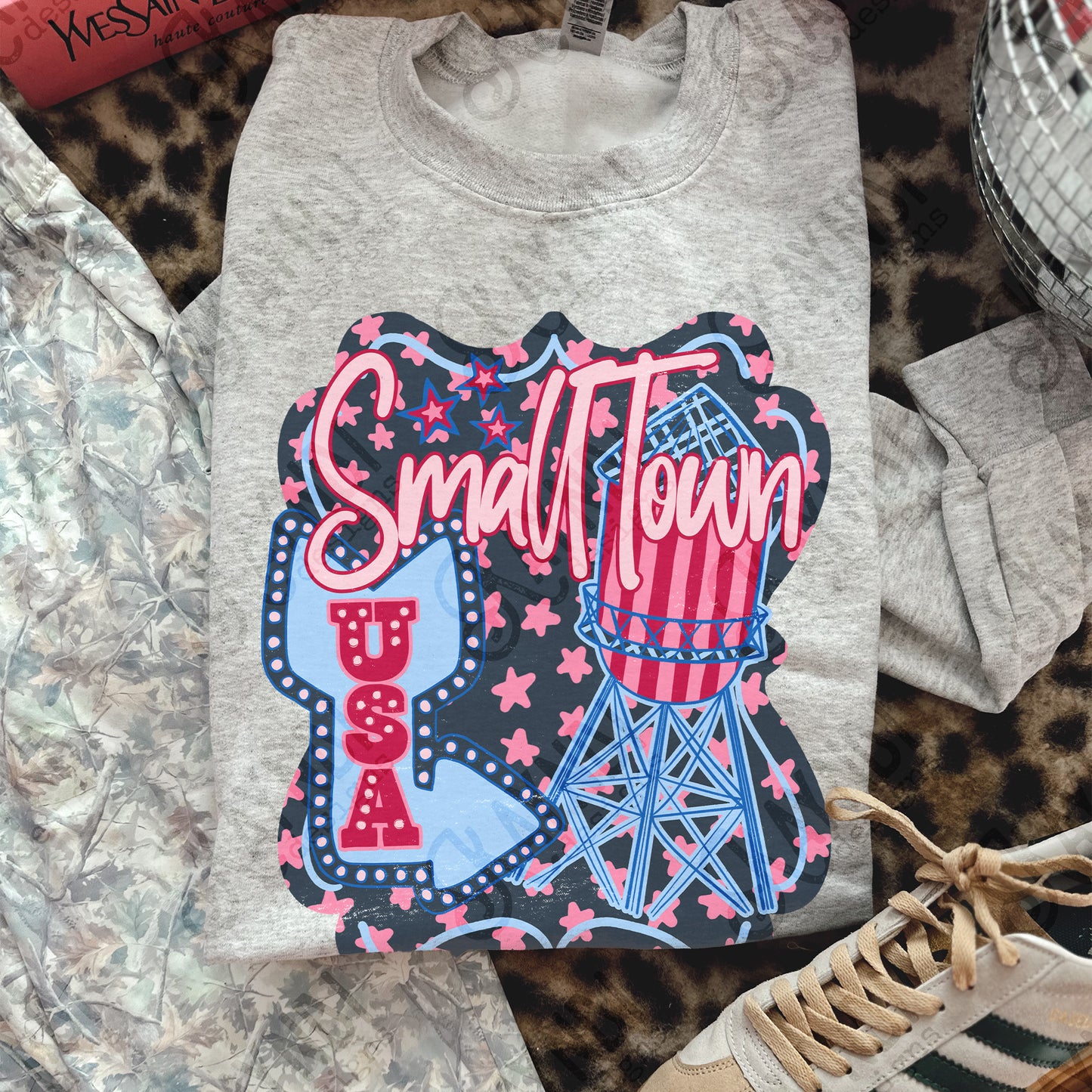 Small Town USA Design PNG Digital Download Sublimation DTF Print Ready