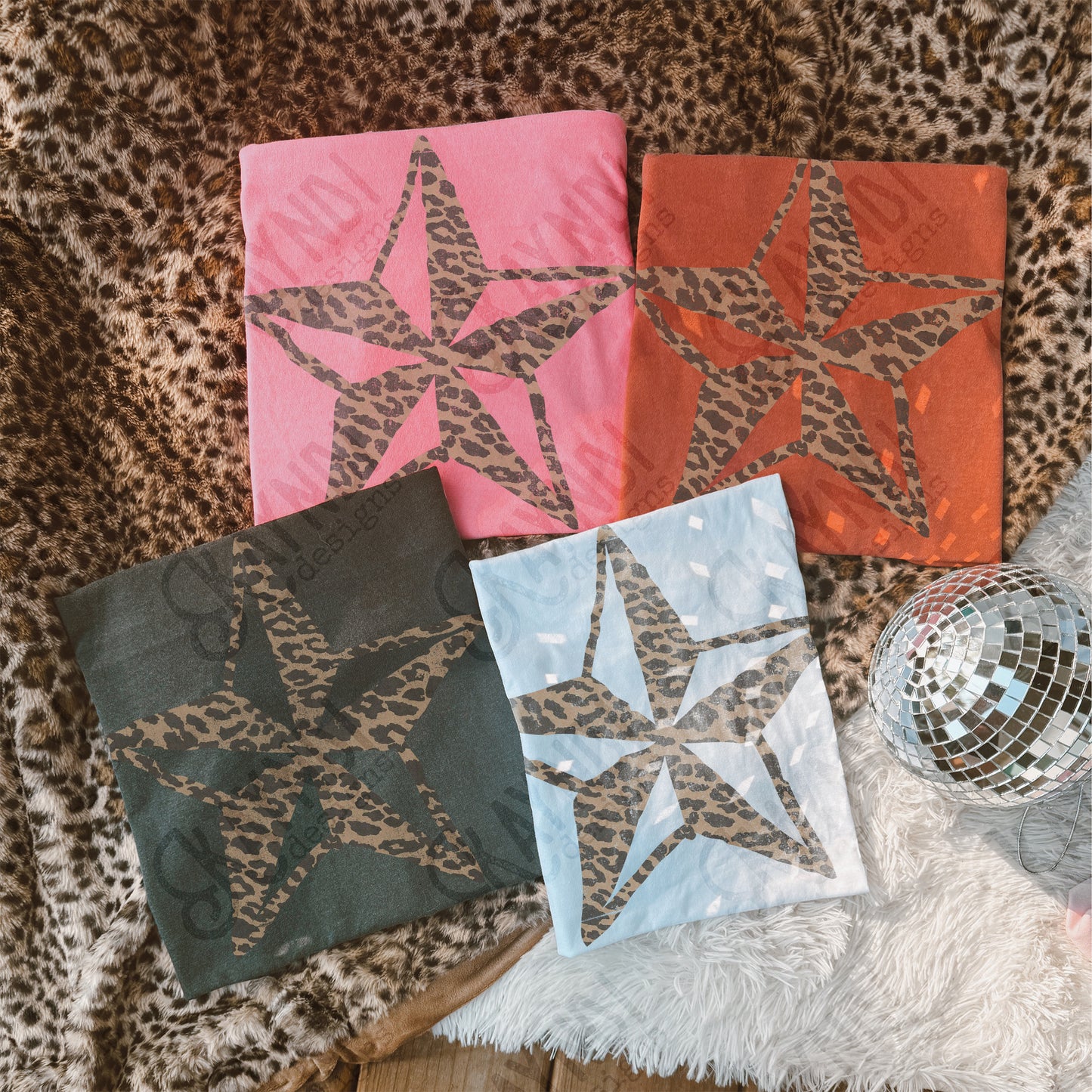 Star Leopard Sublimation Design PNG Digital Download Nautical