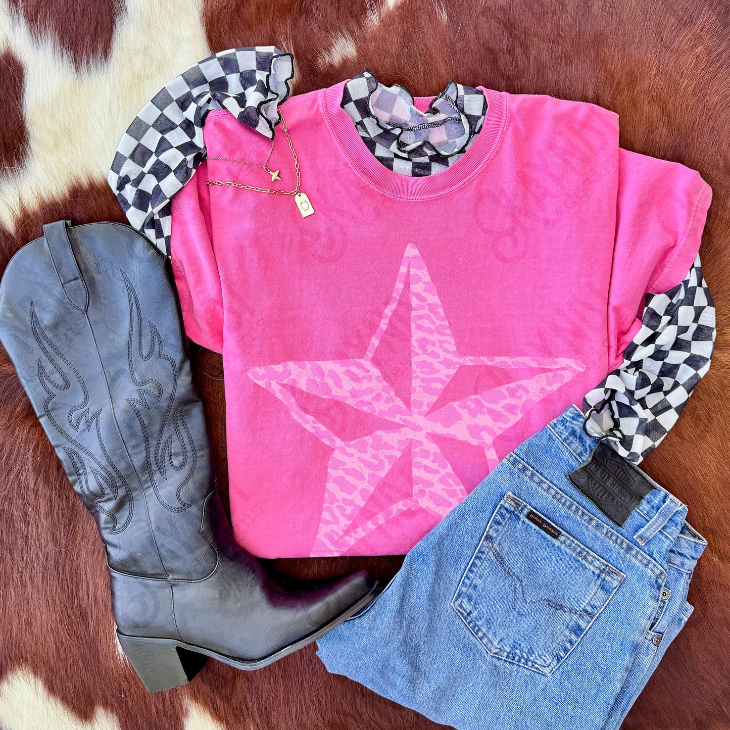 Star Leopard Pink Sublimation Design PNG Digital Download Nautical Pink Animal Print