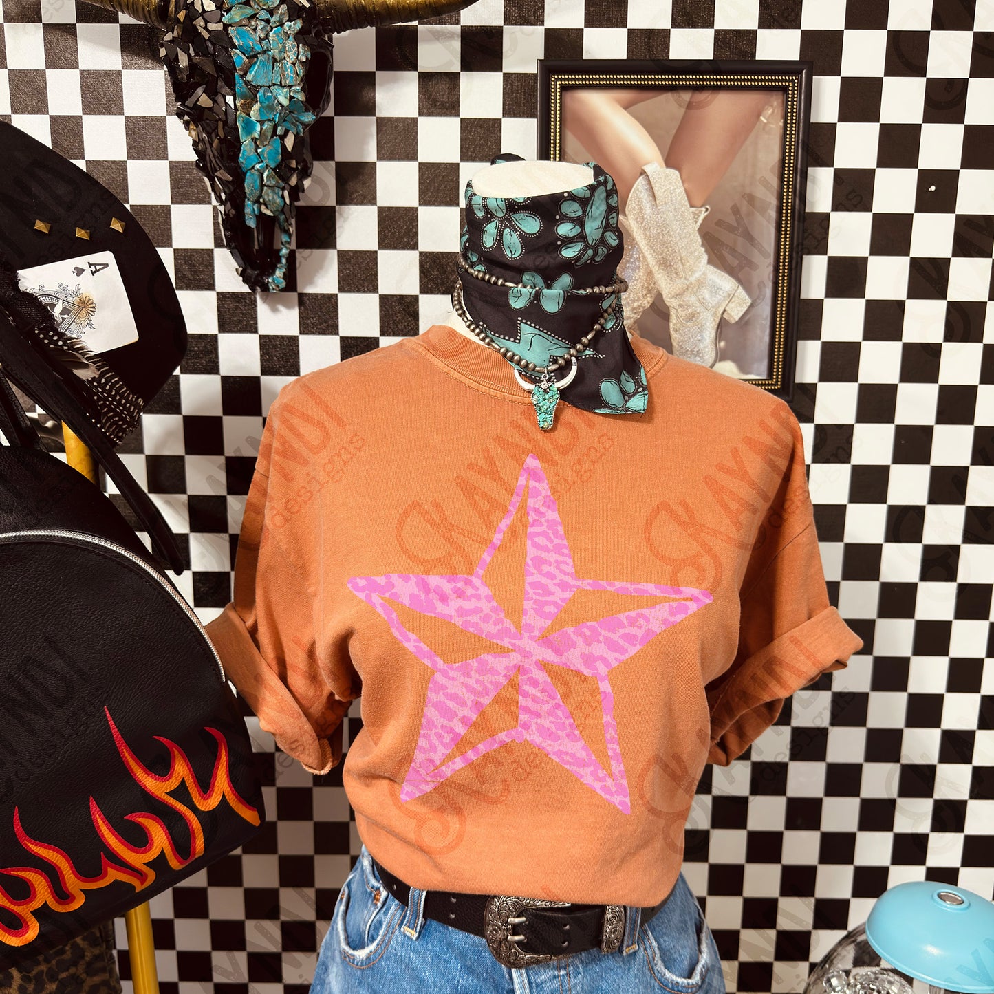 Star Leopard Pink Sublimation Design PNG Digital Download Nautical Pink Animal Print