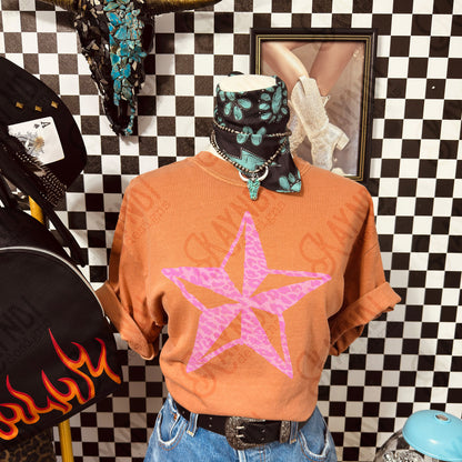 Star Leopard Pink Sublimation Design PNG Digital Download Nautical Pink Animal Print