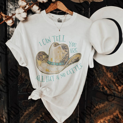 All Hat No Cattle Sublimation Design PNG Digital Download Printable Country Cows Farm Ranch