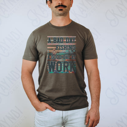 Bad Day Fishing Sublimation Design PNG Digital Download Printable Mens Fishing River